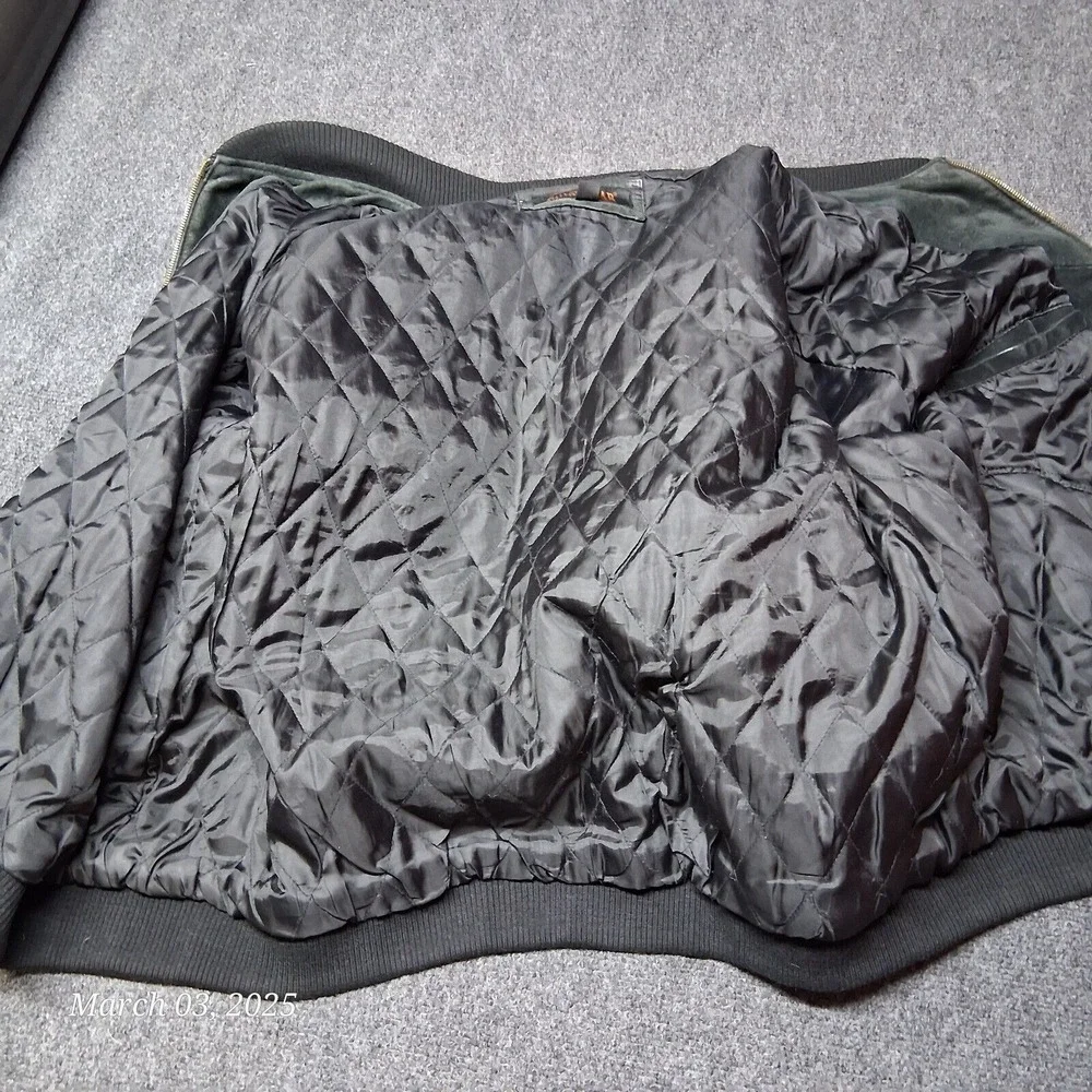 ** VTG Guide Gear Leather Stadium Jacket Wold Embroidered Size XXL Black Gray - Picture 9 of 12